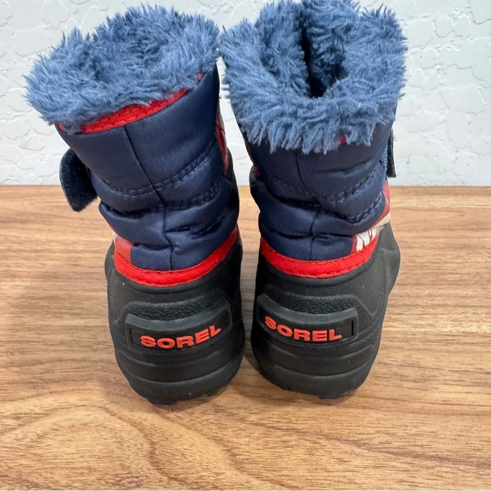 Sorel Snow Commander Snow Winter Boots Kids 5 Toddler Blue Black Outdoor
